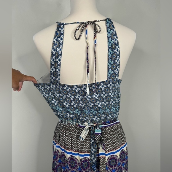 Crescent Women’s Gorgeous Kaleidoscope Pattern Open Back Maxi Dress Size Large - Picture 8 of 11